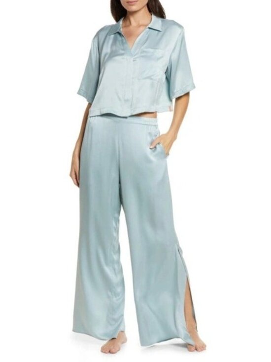 lunya Other - LUNYA High Waist Washable Silk Pajamas LG Cumulus Blue NEW